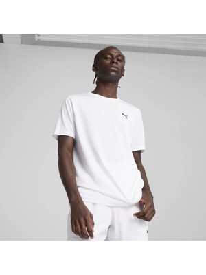 Puma Essentials Small Logo Poly Erkek Beyaz Yuvarlak Yaka Tişört