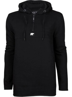 Bad Bear Defence Half-Zip Hoodie Siyah