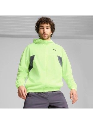 Puma Fit Woven Full Zip Erkek Yeşil Kapüşonlu Ceket