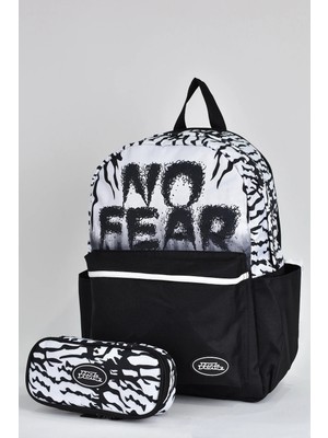 No Fear 2'li Unisex Okul Seti Okul Çantası ve Kalemlik Siyah 03574