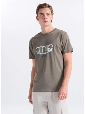 Jeep Haki Erkek Relaxed Baskılı T-Shirt J6SM-TST7276
