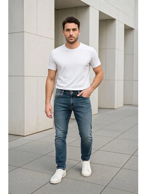 Banny Jeans Erkek Boru Paça Jean Pantolon Mavi
