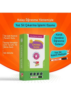 TeknoKapsül Dikkat Atölyesi Yayınları Kolay Öğrenme Yöntemiyle Yaz Sil Çıkarma Işlemi Oyunu