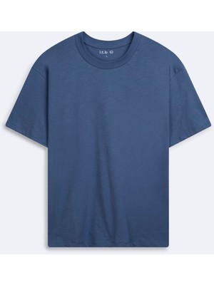 LTB Bisiklet Yaka Basic Mavi T-Shırt