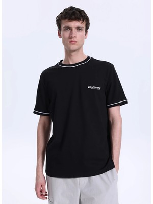 Discovery Expedition D6SM-TST3746 Siyah Bisiklet Yaka Relaxed Düz Erkek T-Shirt