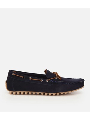 Hotiç 02AYH322750A680 ERKEK Deri Lacivert Bağcık Detaylı Günlük Loafer