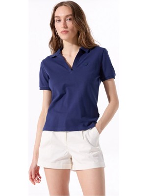 Jeep Düz Lacivert Kadın Polo T-Shirt