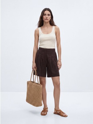 LTB Fitilli Yuvarlak Yaka Basic Krem Atlet