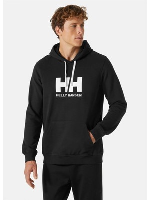 Helly Hansen Logo Hoodıe Kapişonlu Erkek Siyah Sweatshirt HHA.33977-HHA.990