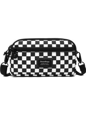 Smart Bags Dama Desenli Unisex Mini Cüzdan  1112 Beyaz