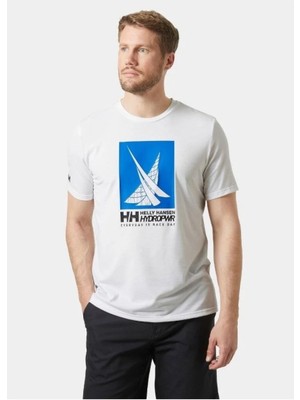 Helly Hansen Hp Race Graphıc T-Shırt Erkek Beyaz Tshirt HHA.34419-HHA.001
