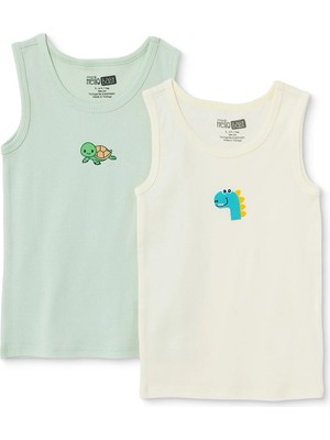 Hellobaby Erkek Bebek 2li Atlet Araba Baskılı Bisiklet Yaka Sleeveless