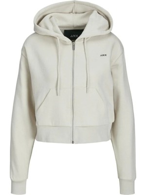 JJXX 12258450 Jxalfa Reg Ls Every Logo Zip Hood Swt Sn Bej