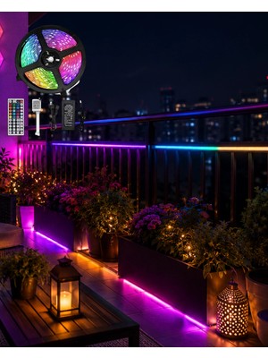 Uravas Store Mey Ithalat® LED Strip Rgb 5 Metre Çok Renkli Kumandalı Şerit LED Işık Seti