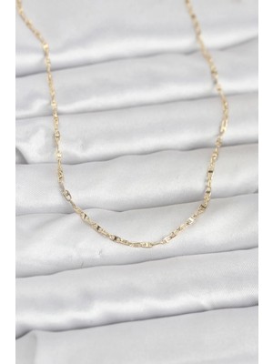 DS LLC cm 14K Gold Renk Gemici Zincir Model 60 cm Kadın Kolye Dsllc-Ilkelgym1