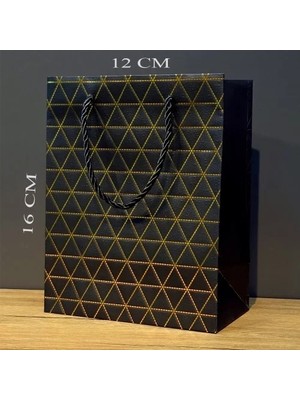 DS LLC Mini Boy Siyah Gold Yaldızlı Karton Çanta