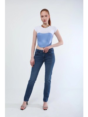 Banny Jeans Kadın Slim Fit Likralı Lacivert Jean Pantolon