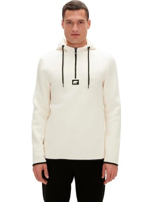 Bad Bear Defence Half-Zip Hoodie Beyaz