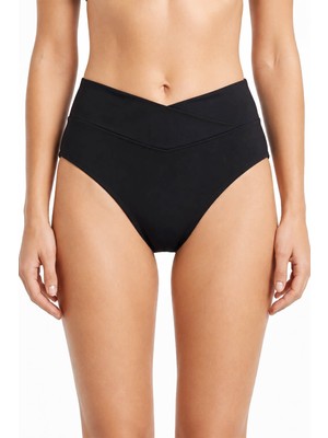 Loya Siyah V Yüksek Bel Tek Alt Bikini