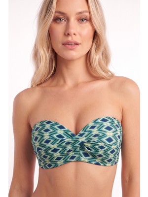 Loya Mavi Azure Straplez Tek Üst Bikini