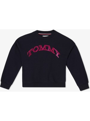 Tommy Hilfiger Tommy Dot Foil Çocuk Mavi Sweatshirt