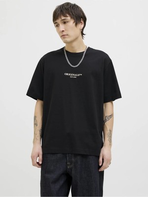 Jack & Jones Jack Jones Jorıslıngton Mınımal Brandıng Tee Ss Sn Erkek Siyah Tshirt 12273157-02