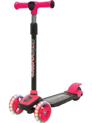 TeknoKapsül Furkan Toys Cool Wheels Twist LED Işıklı 3 Tekerlekli Yükseklik Ayarlı Pembe Scooter