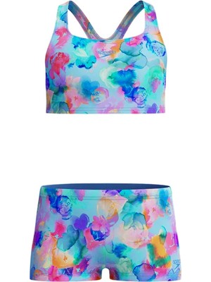 Speedo Print Racerback Two Piece Çocuk Mayo