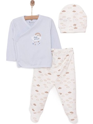 TeknoKapsül Bebbek Erkek Bebek Zıbın-Şapka-Patikli Alt Peter Pan Collar