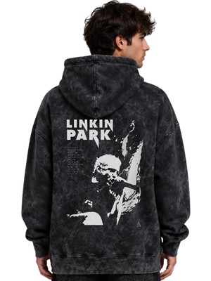 Sevbano Linkin Park Rock Metal Müzik Grubu Baskılı Unisex Oversize Premium Yıkamalı Hoodie Sweatshirt