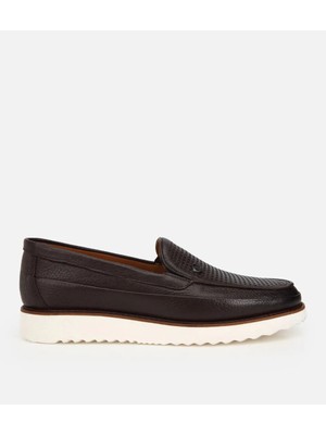 Hotiç 02AYH324910A480 ERKEK Deri Kahverengi Delikli Hafif Tabanlı Klasik Loafer