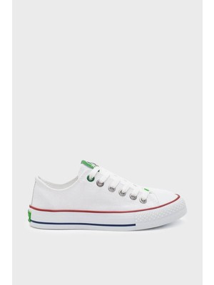 Benetton Kadın Kısa Converse Spor Ayakkabı Beyaz BN-30196