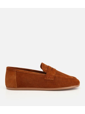 Hotiç 01AYH322290A430 KADIN Süet Derii Taba Yumuşak Dokulu Günlük Loafer