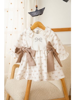 Baby Hola %100 Pamuk Kız Çocuk Kurdele Detaylı Elbise 15349