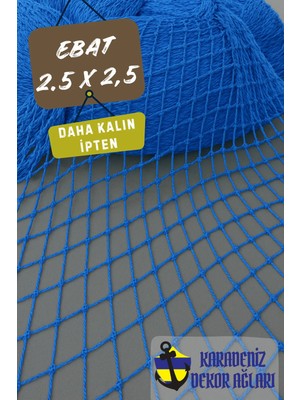 Empressco Dekoratif Balık Ağı Saks Mavi 2,5 x 2,5 (Kalın)