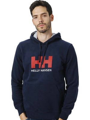 Helly Hansen Logo Hoodıe Kapişonlu Erkek Lacivert Sweatshirt HHA.33977-HHA.597