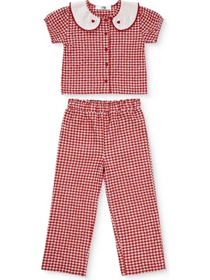 TeknoKapsül Mothercare Kız Bebek Bluz-Pantolon Düğmeli Bebe Yaka Kısa Kol Lastikli