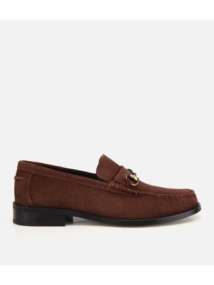 Hotiç 02AYH320200A480 ERKEK Süet Deri Kahverengi Toka Detaylı Klasik Loafer