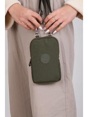 Nemo Bags Yeşil Cüzdan, Telefonluk, Crinkle Su Geçirmez Kumaş, Çapraz Askılı Omuz Çantası, 18X11CM