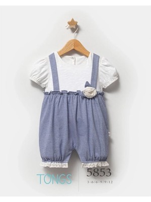Tongs Baby Kız Bebek Sailing Girl Çizgili Tulum Mavi 5853
