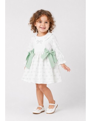 Baby Hola %100 Pamuk Kız Çocuk Kurdele Detaylı Elbise 15349
