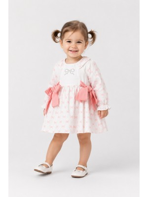 Baby Hola %100 Pamuk Kız Çocuk Kurdele Detaylı Elbise 15349