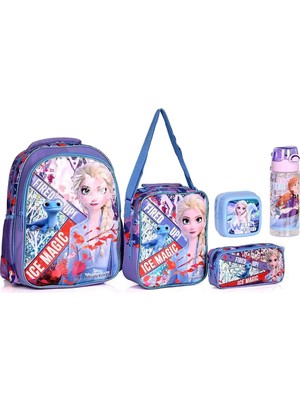 Frozen 48007 Ice Magıc Lisanslı Okul Sırt Çantası 5'li Set