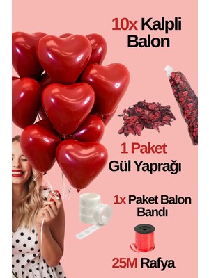Baloncu Nene 10 Adet Kalpli Balon 1 Paket Kuru Sevgililer Doğum Günü Yıl Dönümü Evlilik Teklifi Süs Malzemesi