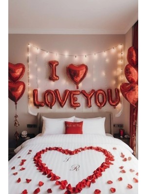 Baloncu Nene Kalpli Balon I Love You Folyo Balon Sevgililer Günü Evlilik Teklifi Evlilik Yıl Dönümü Helyum Uyumlu