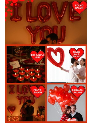 Baloncu Nene Kırmızı Kalpli Balon Kalpli Mum I Love You Folyo Balon Evlilik Teklifi Evlilik Yıl Dönümü Süs