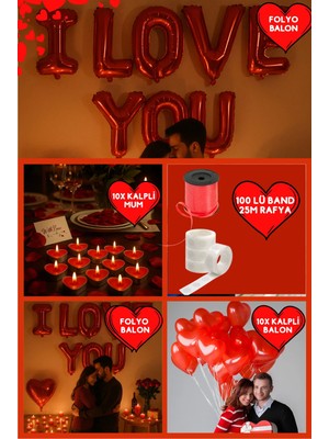 Baloncu Nene Kırmızı Kalpli Balon Kalpli Mum I Love You Folyo Balon Evlilik Teklifi Evlilik Yıl Dönümü Süs