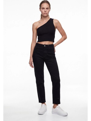 Cemo Kadın Yüksek Bel Straight Fit Jean Pantolon