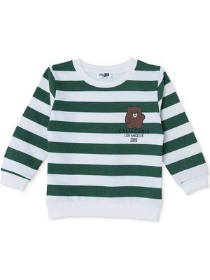 Hellobaby Erkek Bebek Sweatshirt Çizgili Bisiklet Yaka Uzun Kol