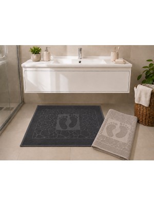 Ayak Havlusu 2 Adet / Banyo Paspas / %100 Pamuk Kumaş / Ultra Yumuşak